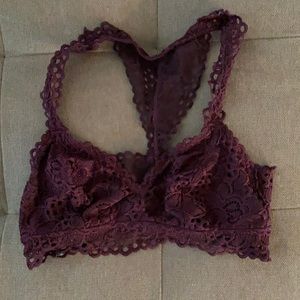Aerie bralette, racer back, burgundy